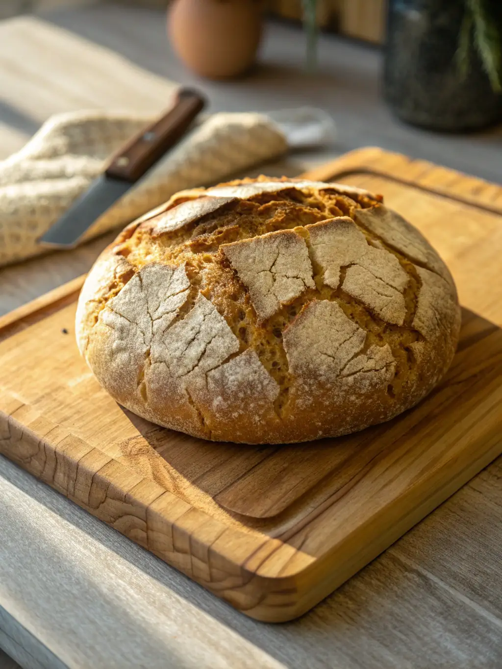 A rustic loaf of bread next to a bottle of olive oil and a small dish of sea salt, suggesting the simple pleasures offered at ConCabezaTavern.